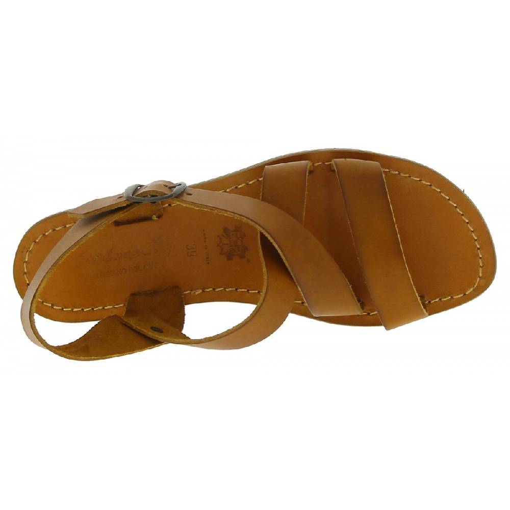 Lartigiano Del Cuoio Sandali alla francescana donna in pelle color cuoio artigianali Economico