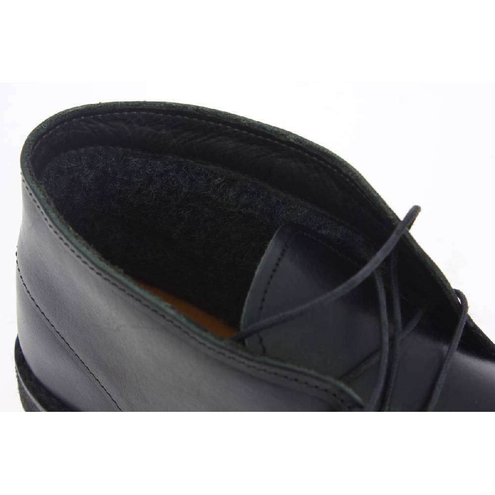 Lartigiano Del Cuoio Polacchine da donna in pelle nera con fodera invernale Outlet