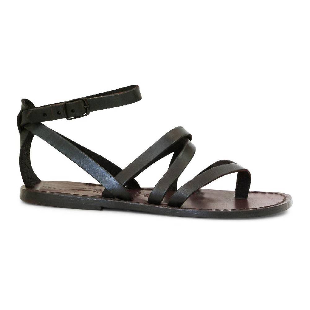 Lartigiano Del Cuoio Scarpe alla schiava artigianali in pelle marrone Offerte