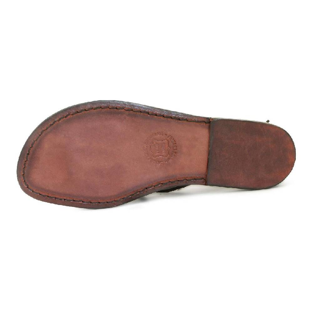 Lartigiano Del Cuoio Scarpe alla schiava artigianali in pelle marrone Offerte