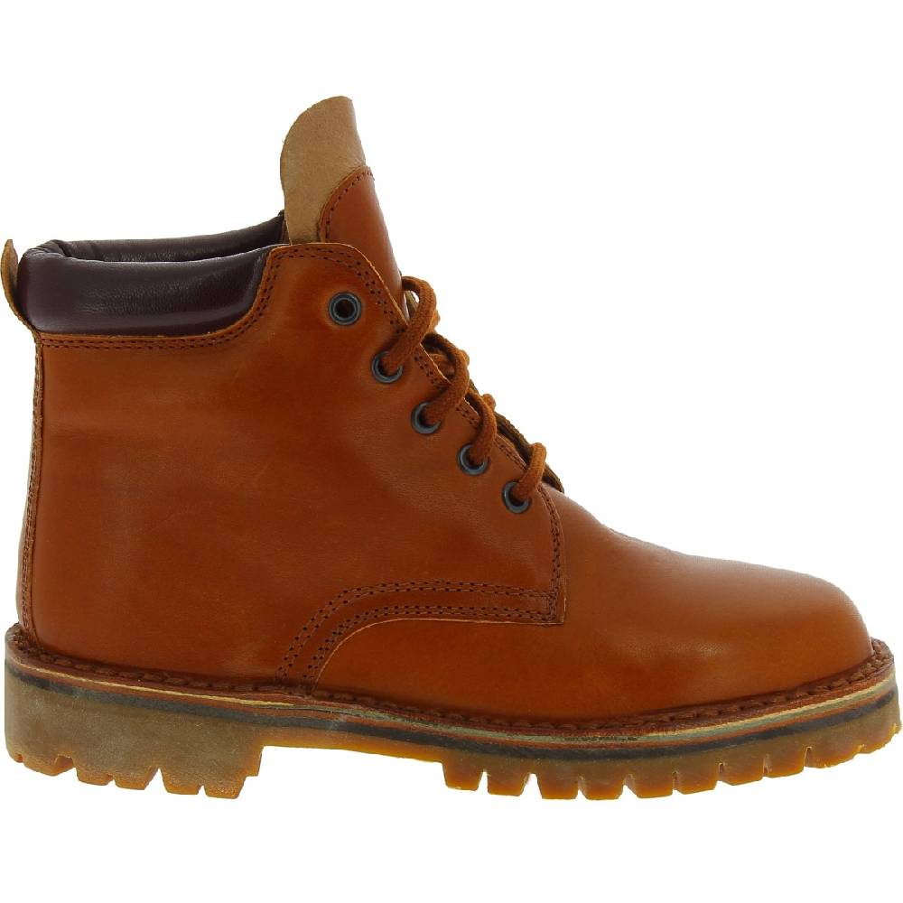 Lartigiano Del Cuoio Stivaletti donna artigianali in pelle marrone e suola Vibram Saldi Di Fabbrica