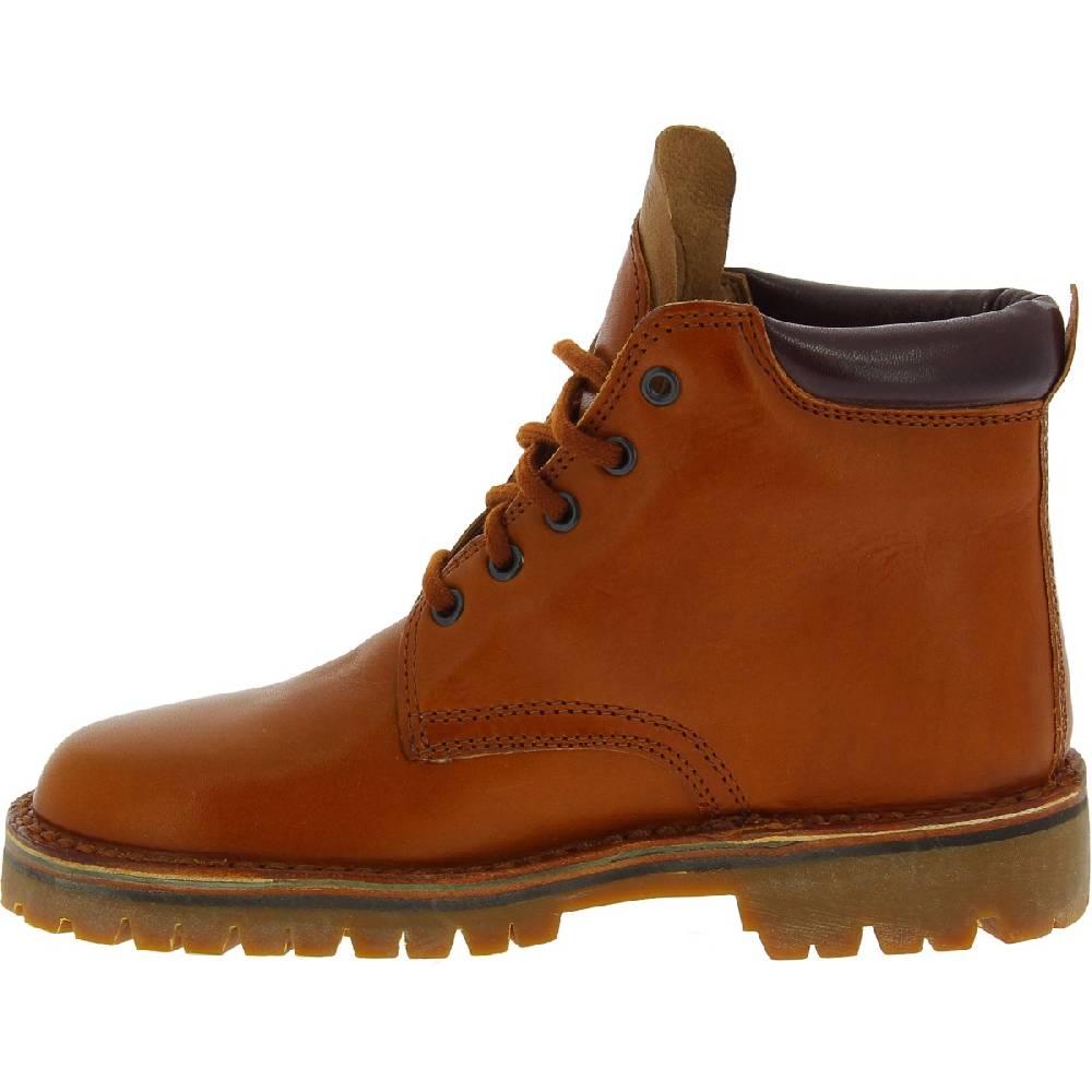 Lartigiano Del Cuoio Stivaletti donna artigianali in pelle marrone e suola Vibram Saldi Di Fabbrica