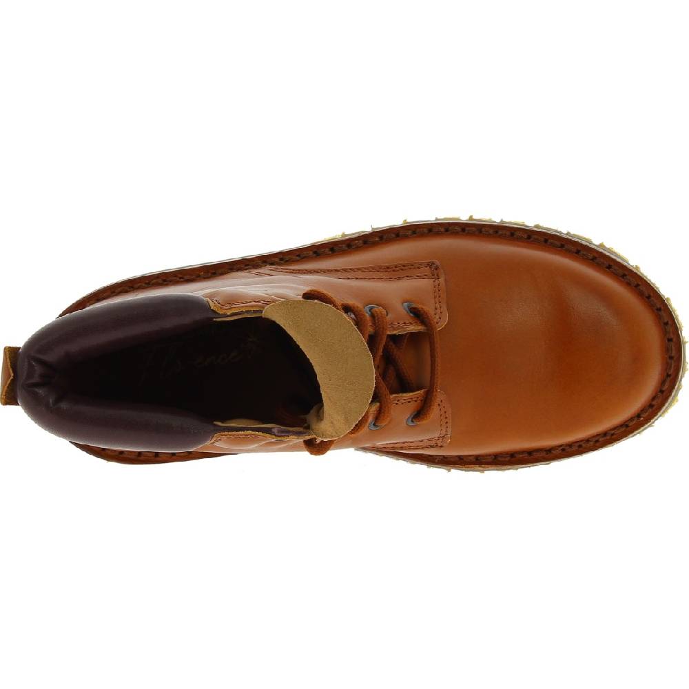 Lartigiano Del Cuoio Stivaletti donna artigianali in pelle marrone e suola Vibram Saldi Di Fabbrica