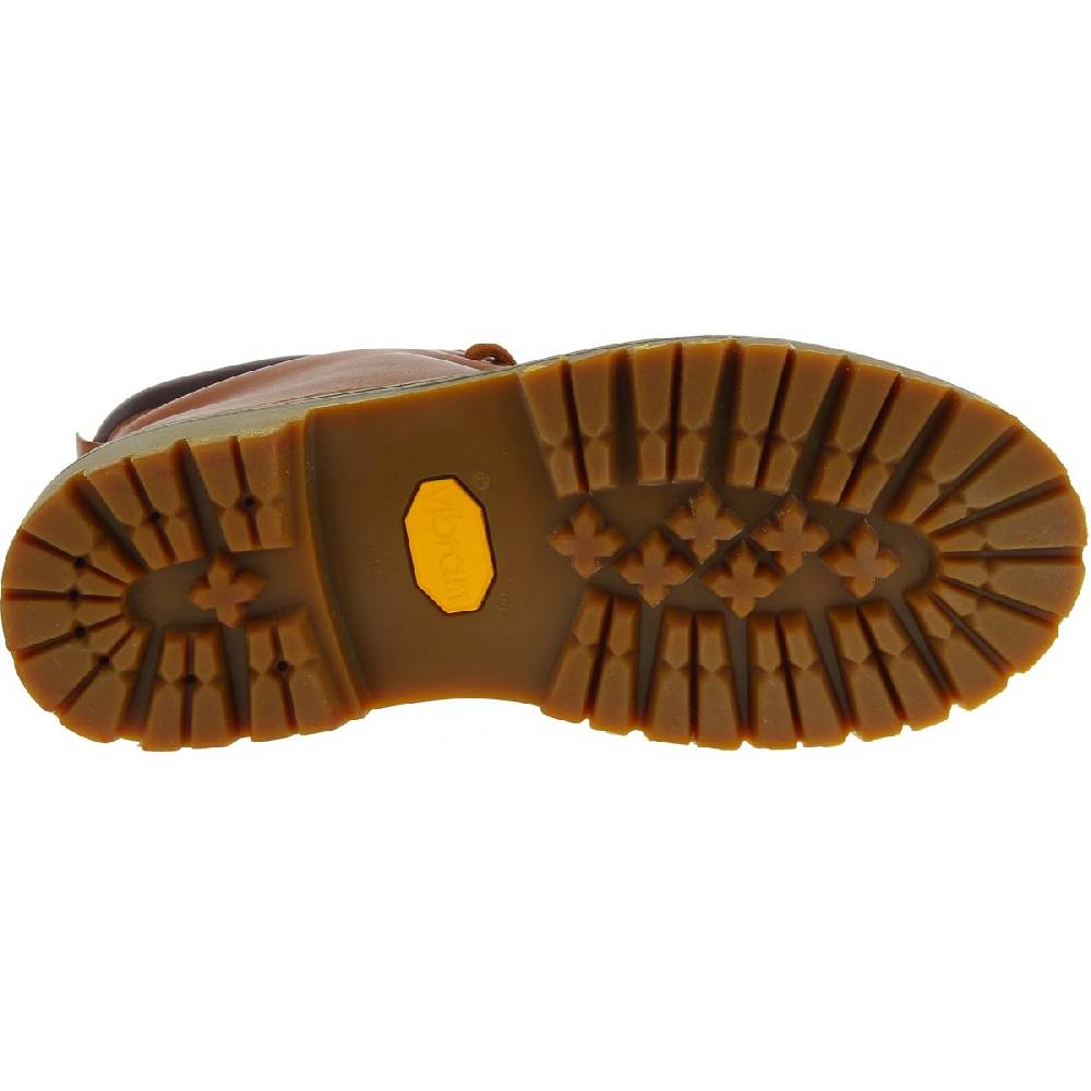 Lartigiano Del Cuoio Stivaletti donna artigianali in pelle marrone e suola Vibram Saldi Di Fabbrica