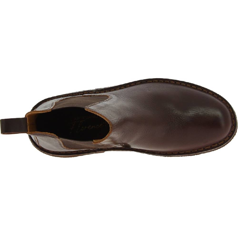 Lartigiano Del Cuoio Stivaletti chelsea donna in pelle testa di moro e suola in para artigianali In Saldo