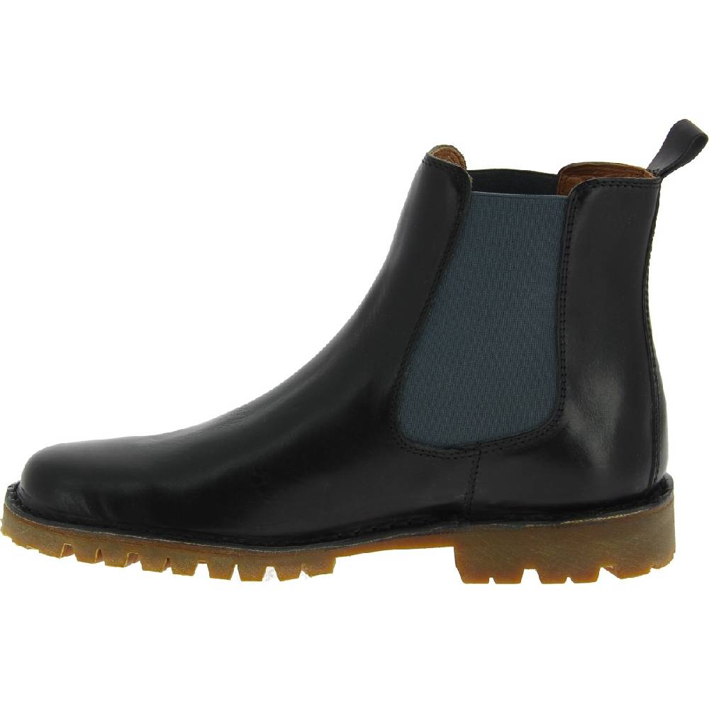 Lartigiano Del Cuoio Stivaletto beatles uomo in pelle nera e suola Vibram Moda