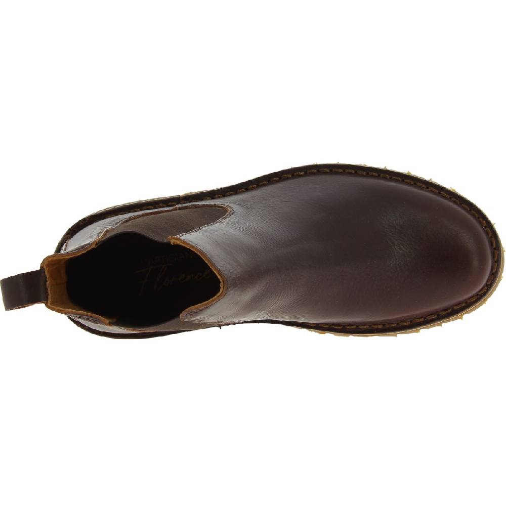 Lartigiano Del Cuoio Stivaletto beatles donna in pelle marrone scuro e suola Vibram 2025