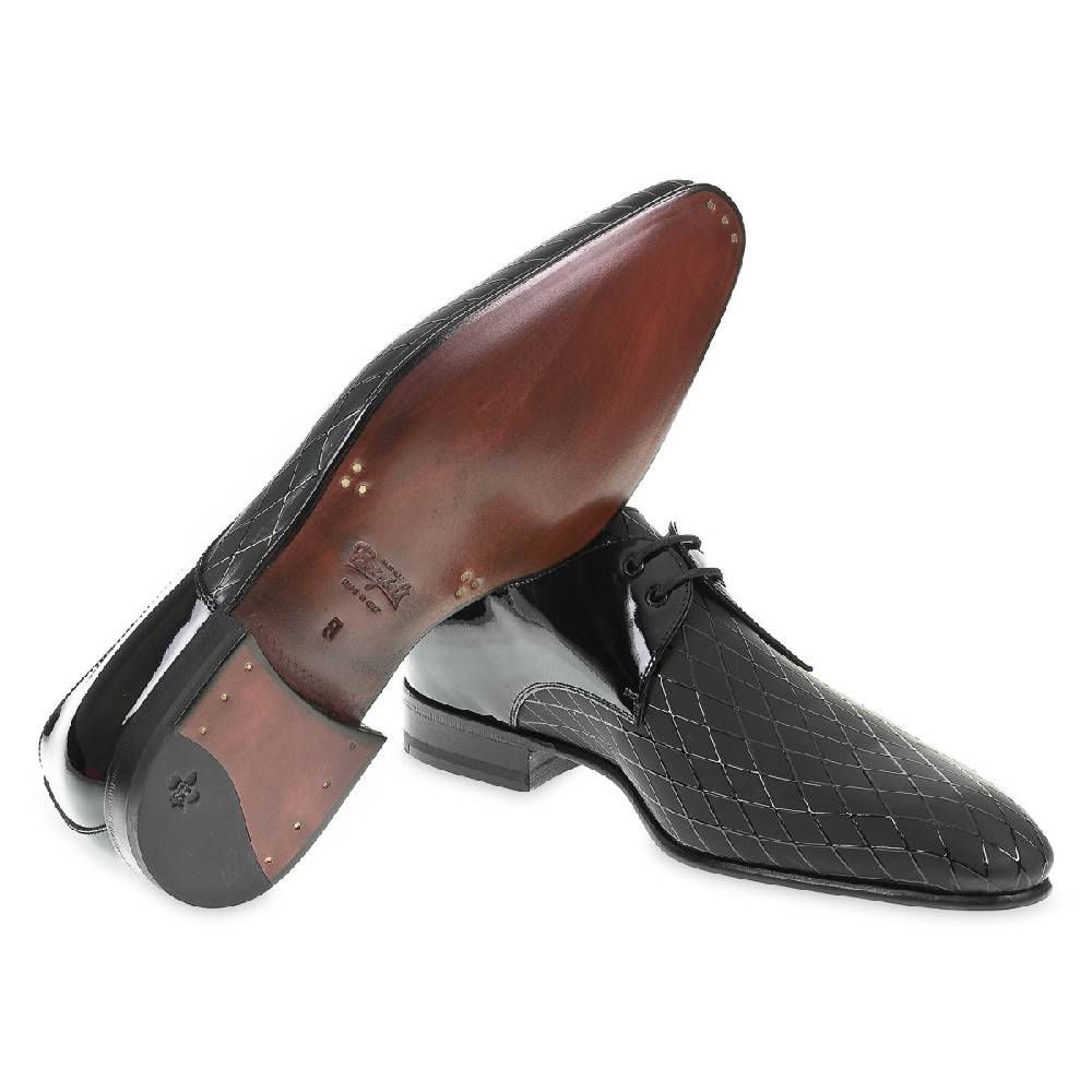 Lartigiano Del Cuoio Scarpe da cerimonia in Vernice Stampata Diamond - Fratelli Borgioli - Artigianalità Italiana Qualità