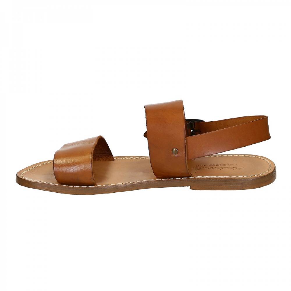 Lartigiano Del Cuoio Sandali uomo fatti a mano in pelle color cuoio antico Vendita