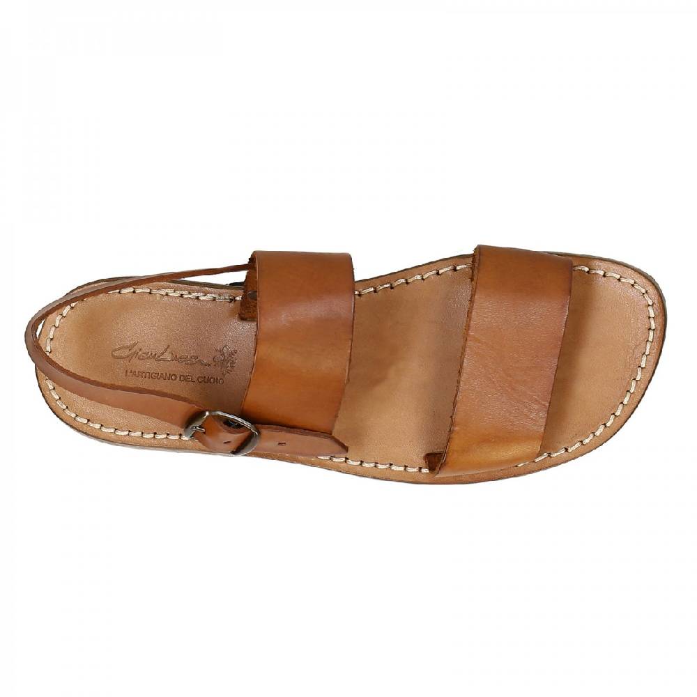 Lartigiano Del Cuoio Sandali uomo fatti a mano in pelle color cuoio antico Vendita