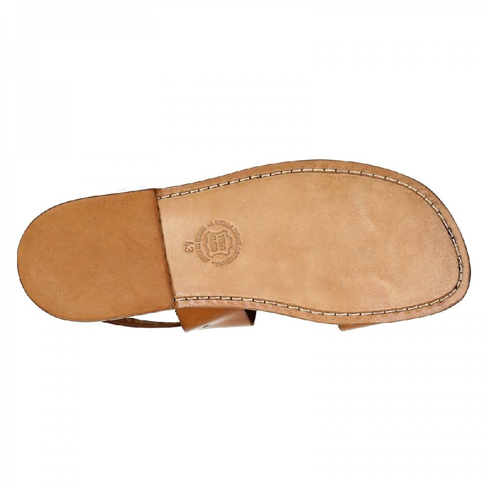 Lartigiano Del Cuoio Sandali uomo fatti a mano in pelle color cuoio antico Vendita