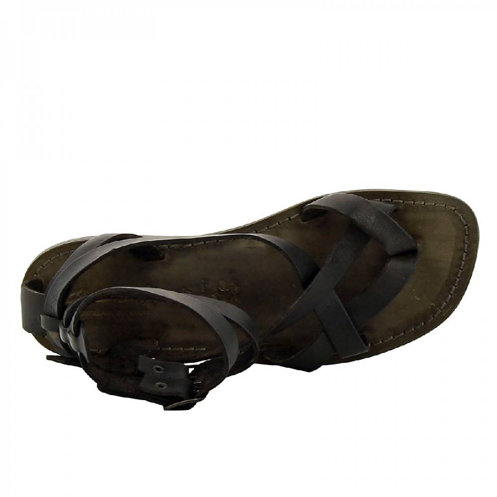 Lartigiano Del Cuoio Sandalo gladiatore uomo in pelle nero Pezzi Unici