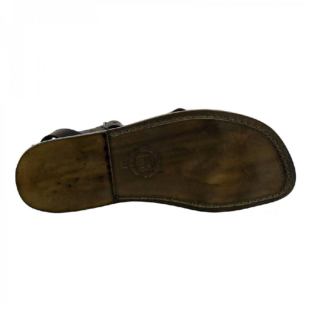 Lartigiano Del Cuoio Sandalo gladiatore uomo in pelle nero Pezzi Unici