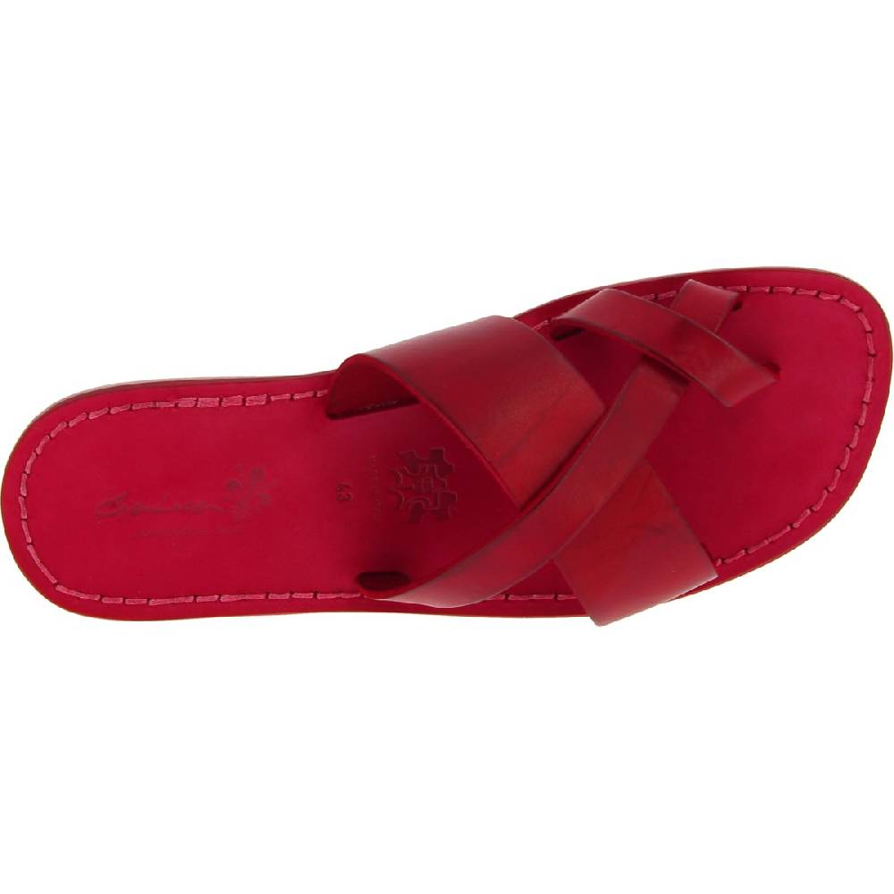 Lartigiano Del Cuoio Infradito in pelle rossa intrecciata sull'alluce e suola in cuoio Shopping Online