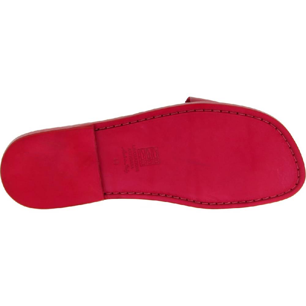 Lartigiano Del Cuoio Infradito in pelle rossa intrecciata sull'alluce e suola in cuoio Shopping Online