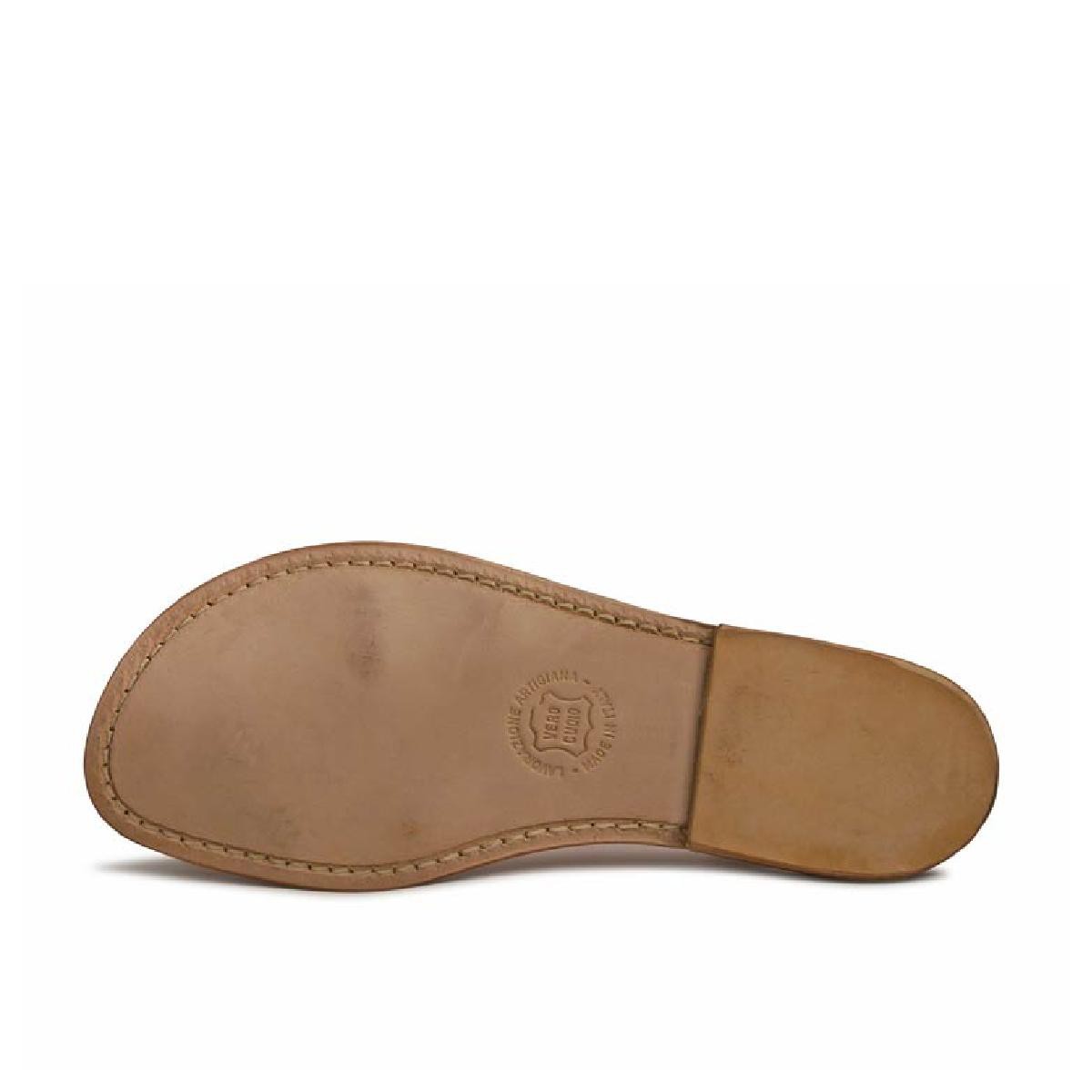 Lartigiano Del Cuoio Sandali gladiatore fatti a mano in pelle laminata bronzo In Vendita