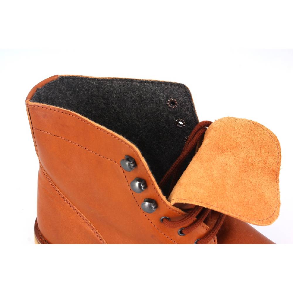 Lartigiano Del Cuoio Stivaletti da uomo in pelle color cuoio con fodera invernale Vendite Flash