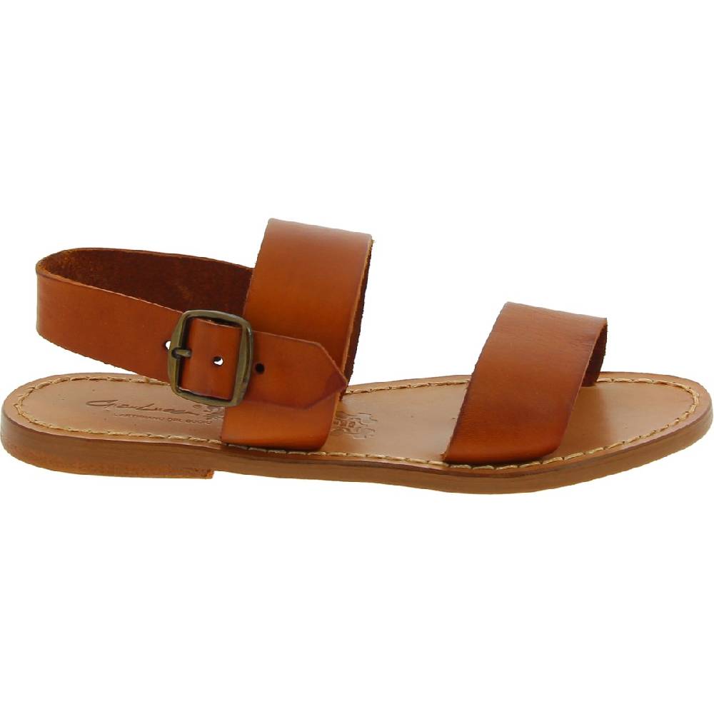 Lartigiano Del Cuoio Sandali francescani donna artigianali in pelle color cuoio In Linea