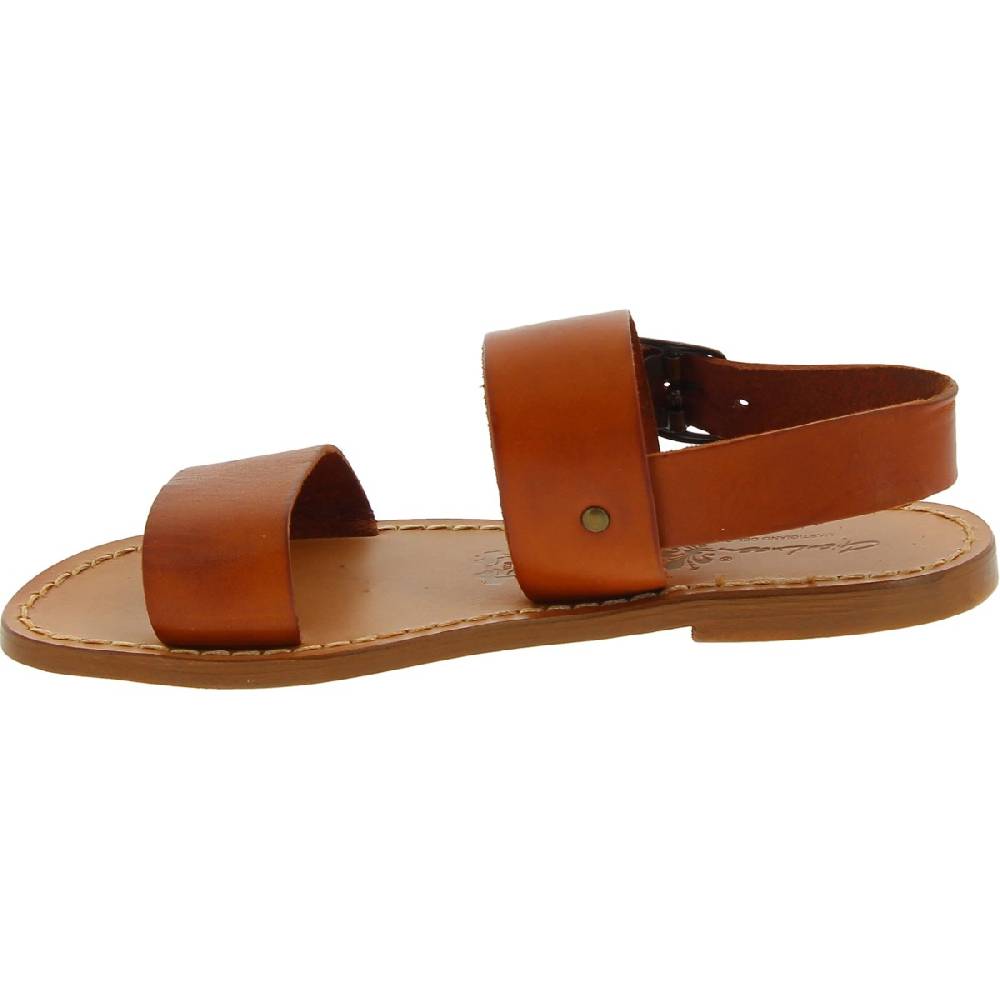Lartigiano Del Cuoio Sandali francescani donna artigianali in pelle color cuoio In Linea