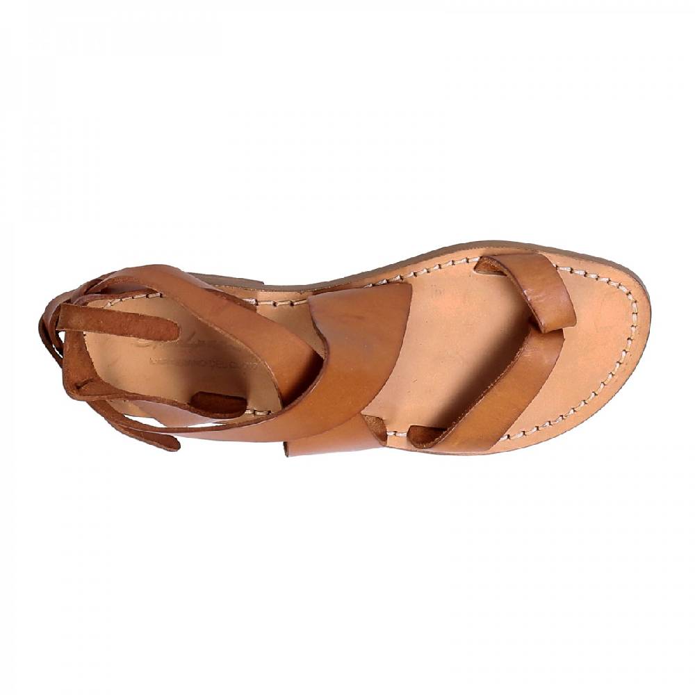Lartigiano Del Cuoio Sandali donna fatti a mano in pelle colore cuoio Soddisfazione Garantita