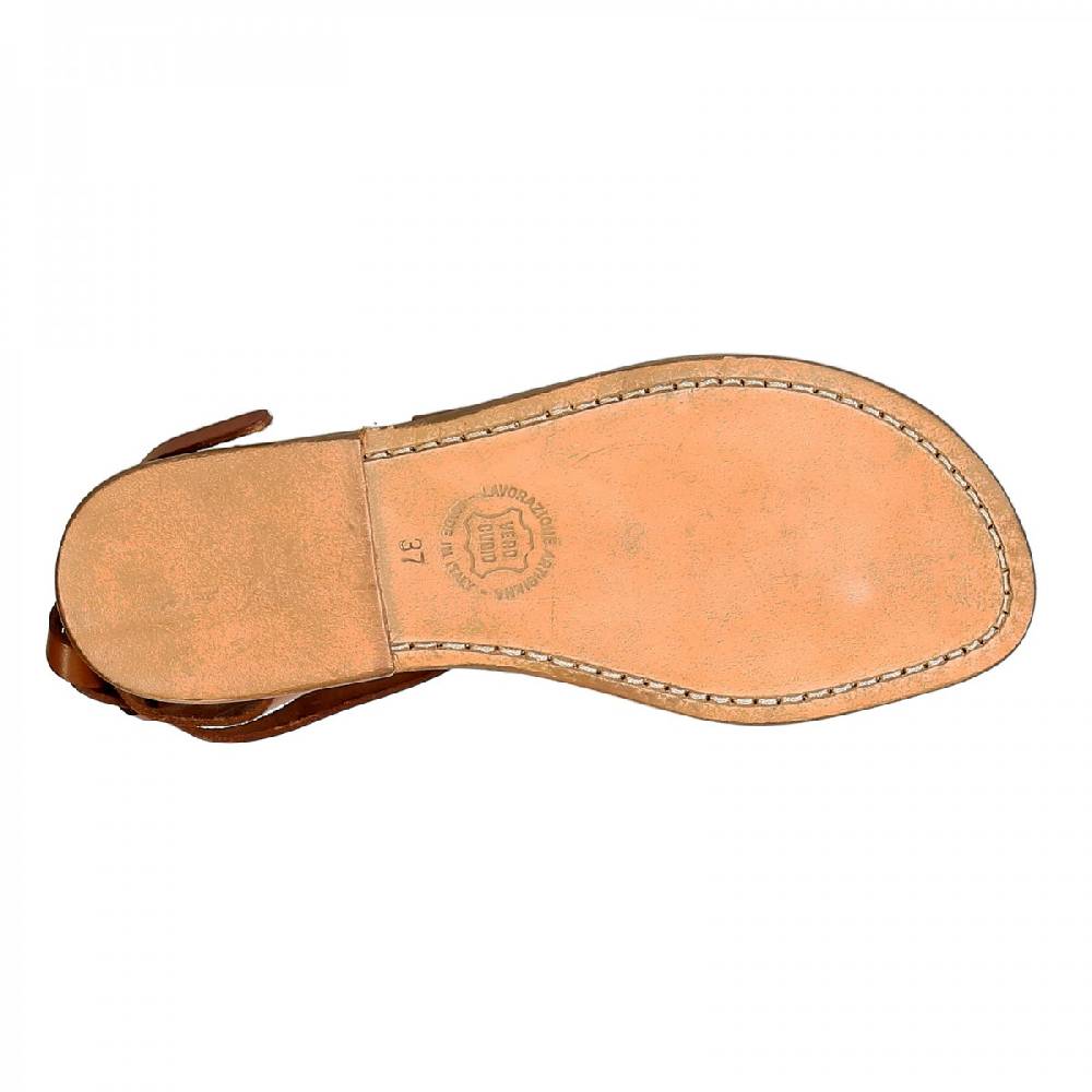 Lartigiano Del Cuoio Sandali donna fatti a mano in pelle colore cuoio Soddisfazione Garantita