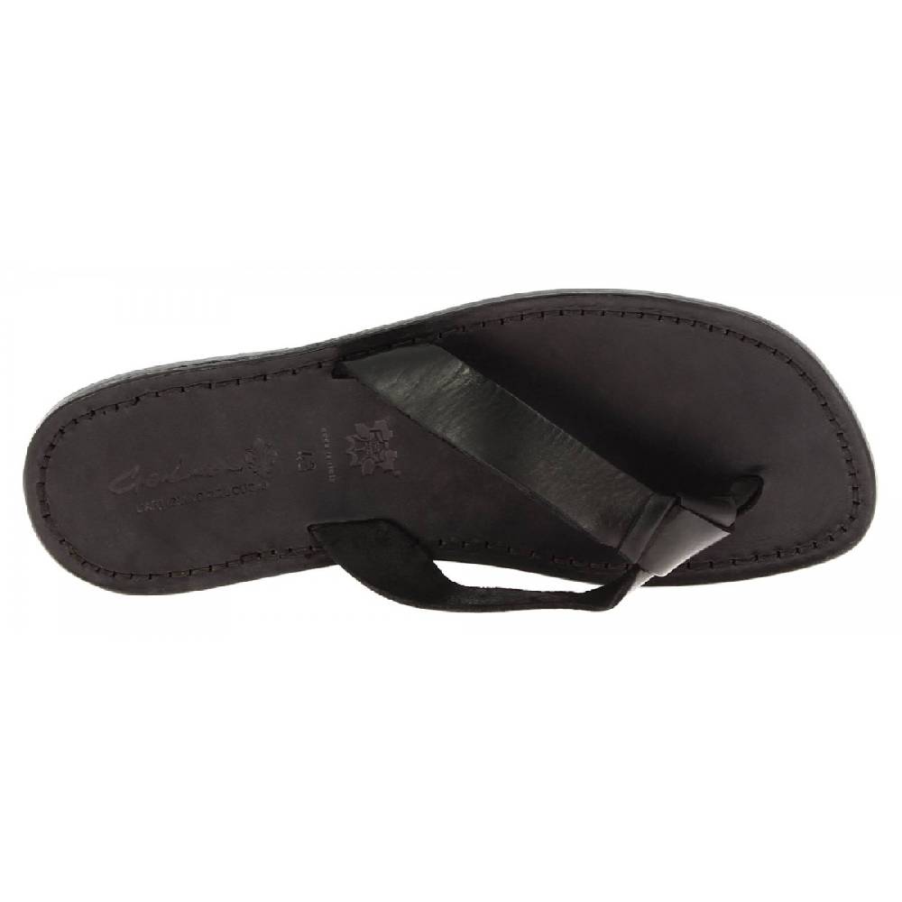 Lartigiano Del Cuoio Infradito uomo in pelle nera fatti a mano Sconto