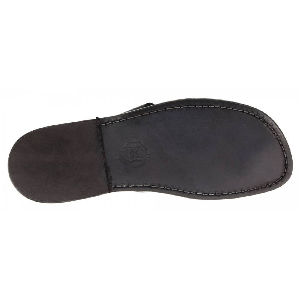 Lartigiano Del Cuoio Infradito uomo in pelle nera fatti a mano Sconto