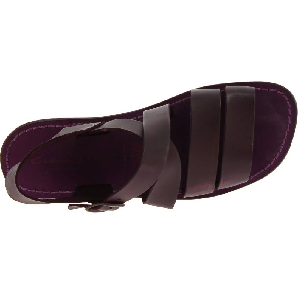 Lartigiano Del Cuoio Sandali uomo fatti a mano in pelle color prugna Outlet
