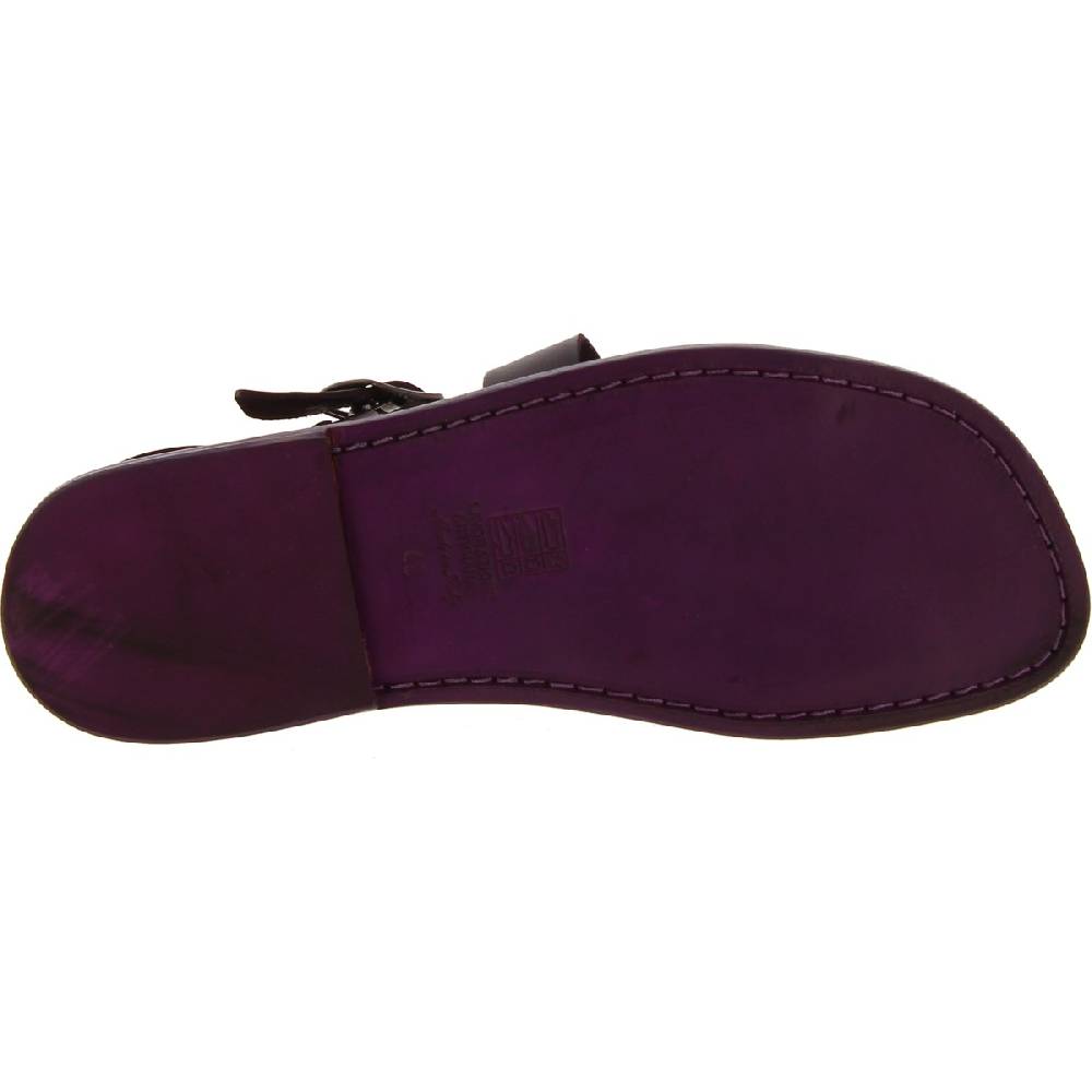 Lartigiano Del Cuoio Sandali uomo fatti a mano in pelle color prugna Outlet
