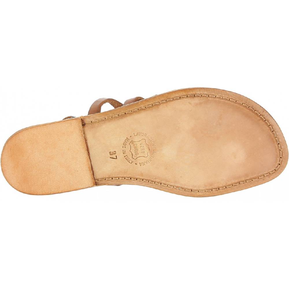 Lartigiano Del Cuoio Sandali infradito alla schiava in pelle color cuoio Vendita Calda