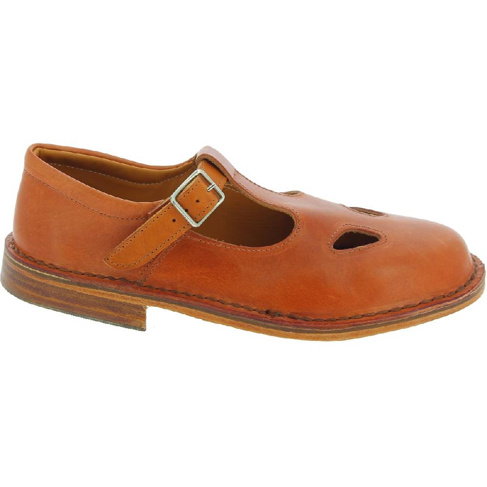 Lartigiano Del Cuoio Scarpe "occhi di bue" da donna in pelle marrone fatte a mano in Italia Negozio