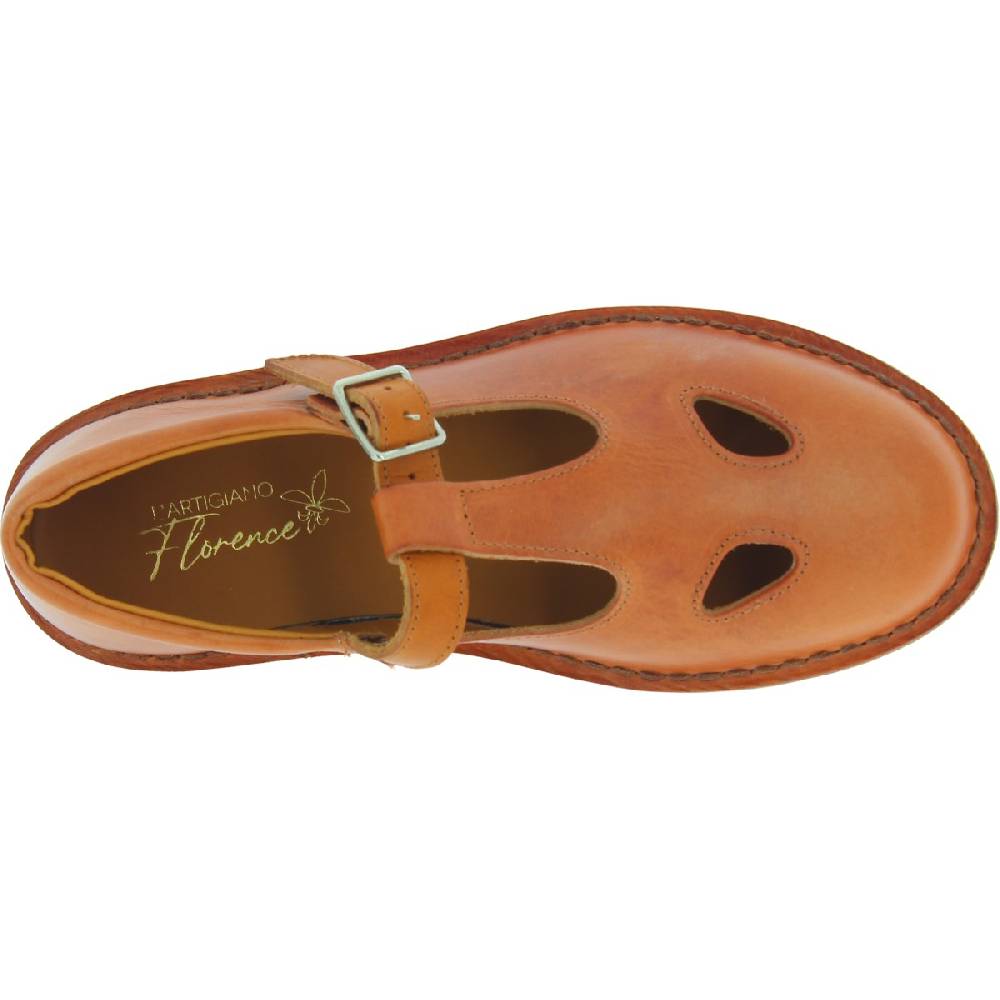 Lartigiano Del Cuoio Scarpe "occhi di bue" da donna in pelle marrone fatte a mano in Italia Negozio