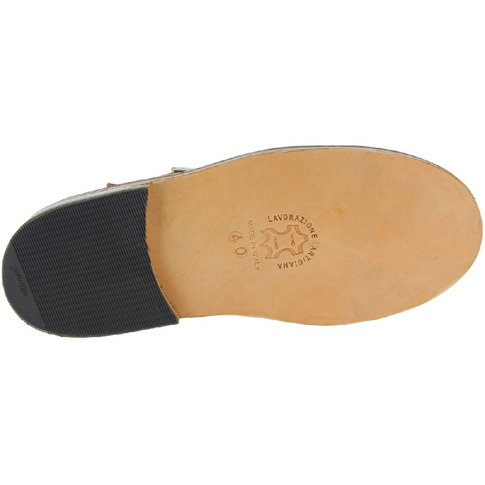 Lartigiano Del Cuoio Scarpe "occhi di bue" da donna in pelle marrone fatte a mano in Italia Negozio