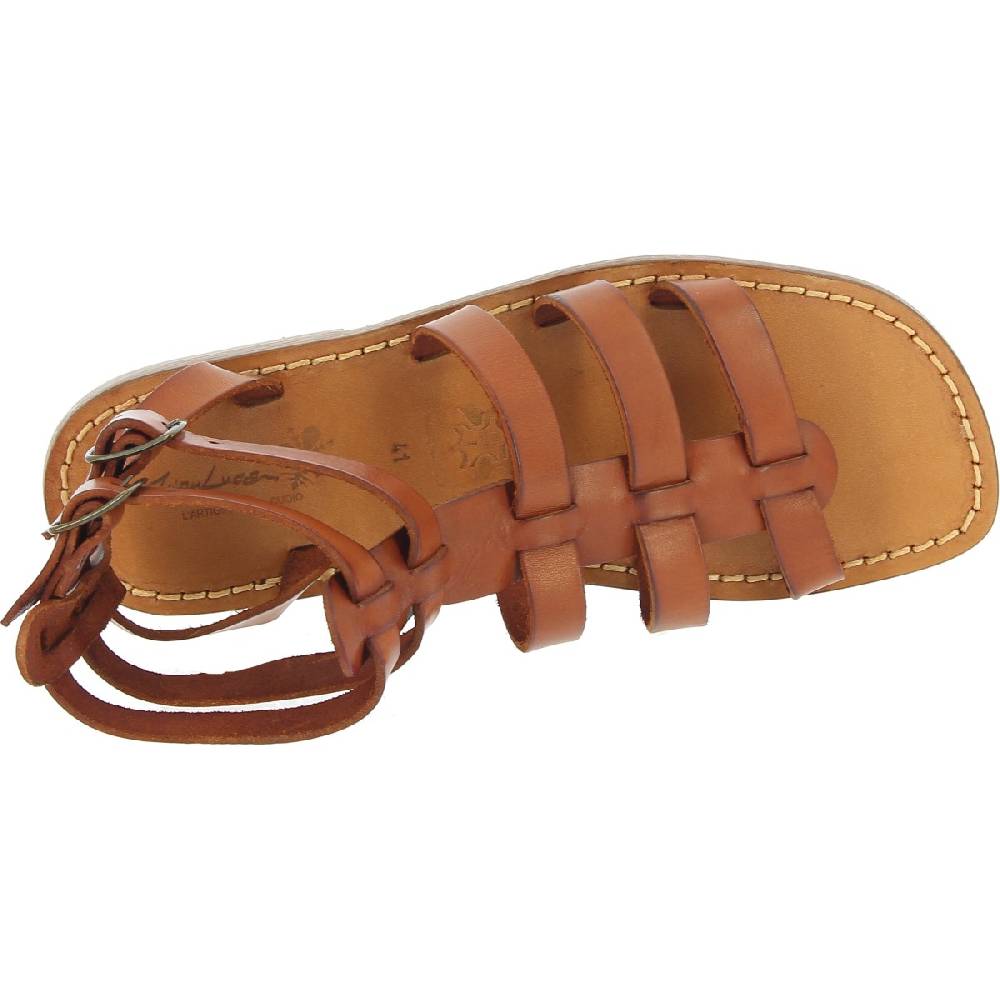 Lartigiano Del Cuoio Sandali romani da uomo in pelle color cuoio antico In Linea