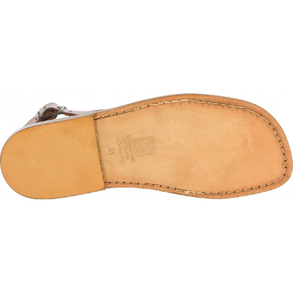Lartigiano Del Cuoio Sandali romani da uomo in pelle color cuoio antico In Linea