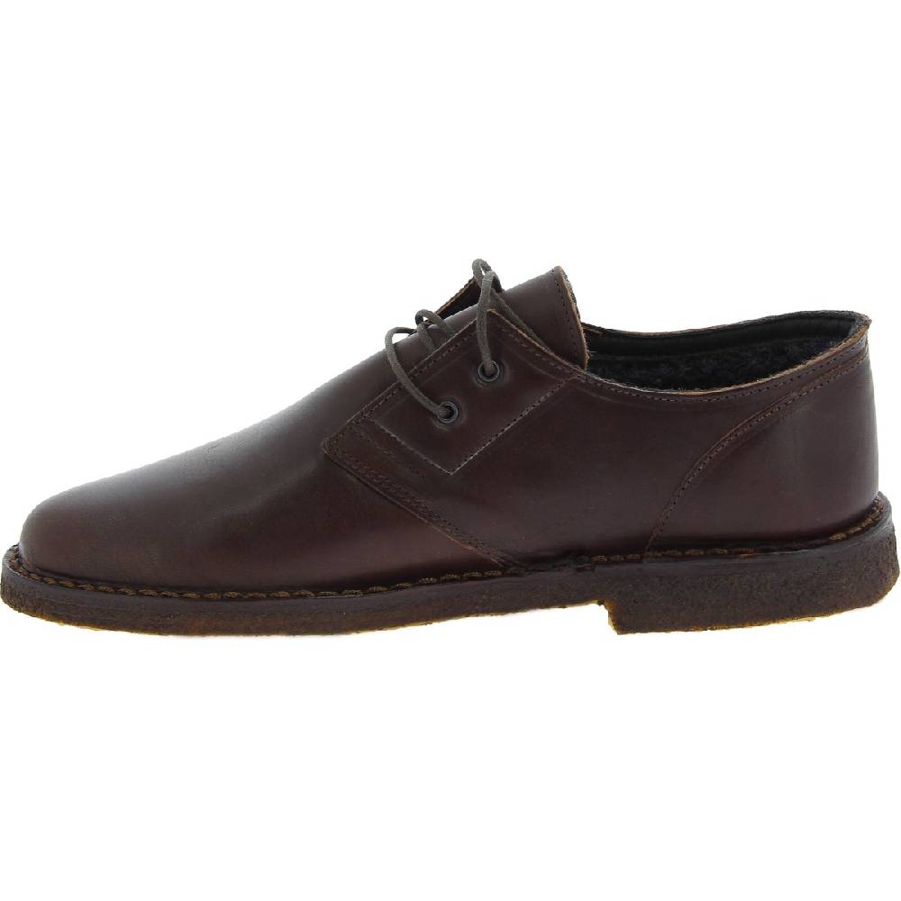 Lartigiano Del Cuoio Scarpe basse da uomo in pelle marrone scuro con fodera invernale Sconto