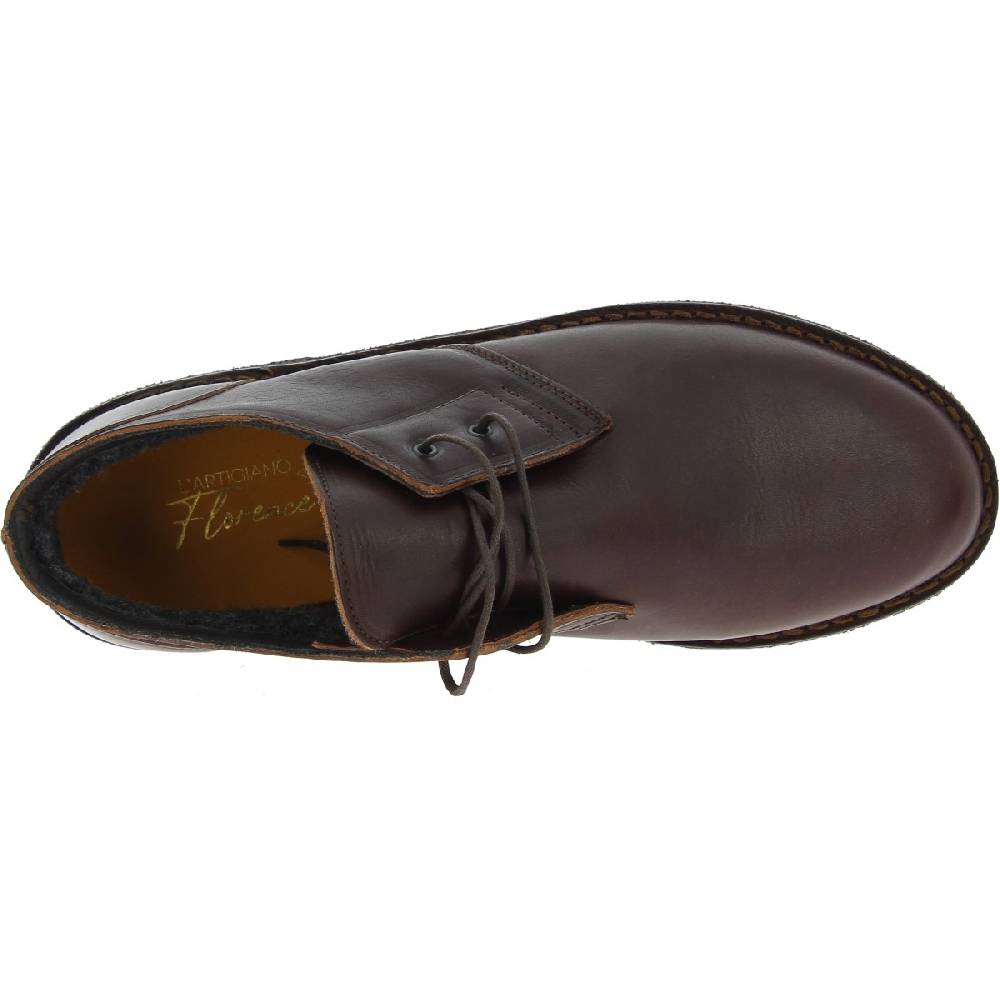 Lartigiano Del Cuoio Scarpe basse da uomo in pelle marrone scuro con fodera invernale Sconto