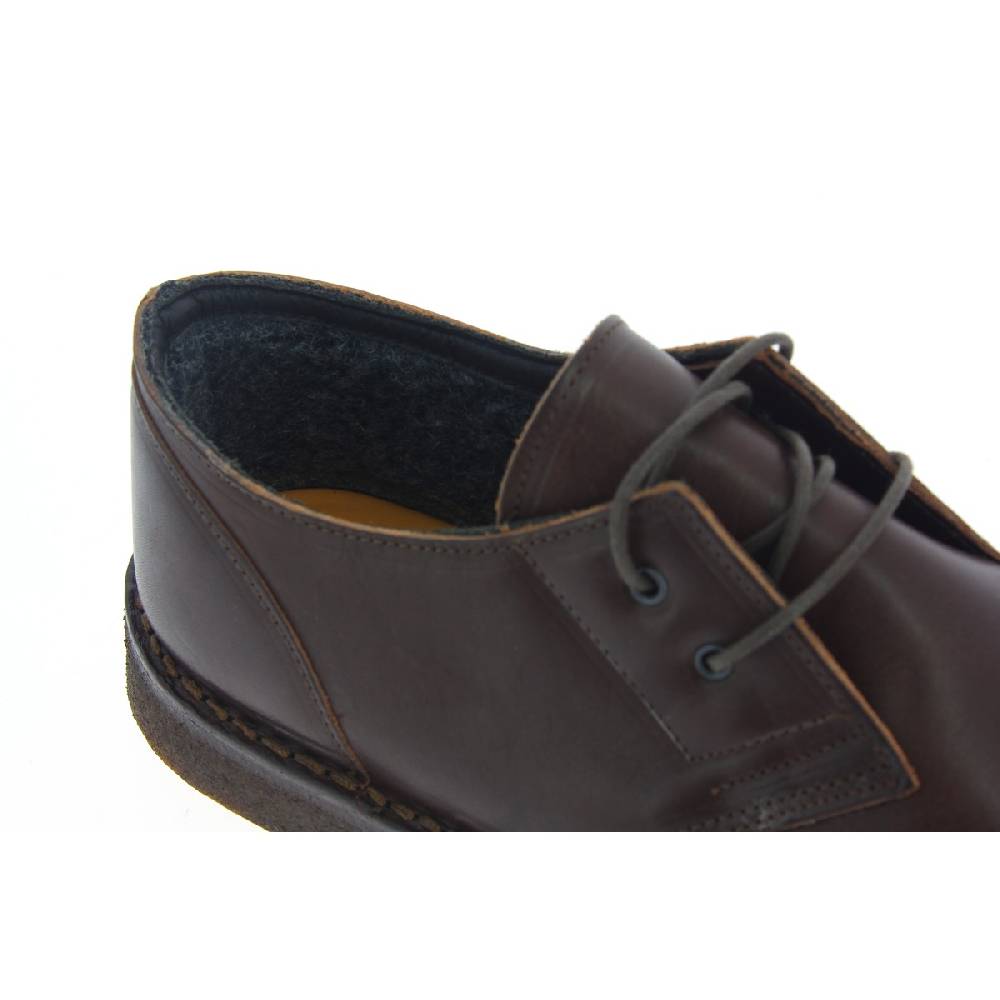 Lartigiano Del Cuoio Scarpe basse da uomo in pelle marrone scuro con fodera invernale Sconto