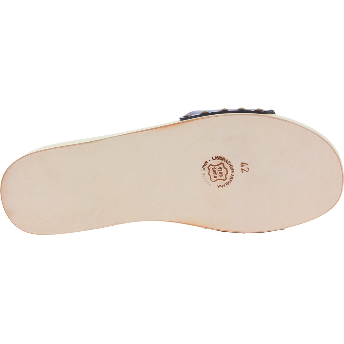Lartigiano Del Cuoio Zoccoli di legno artigianali da uomo con fascia regolabile in pelle nera Offerta