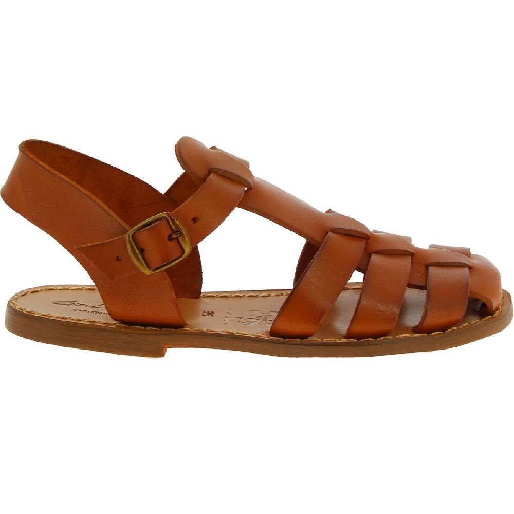 Lartigiano Del Cuoio Sandali bassi in pelle color cuoio fatti a mano in Italia Promozione Limitata