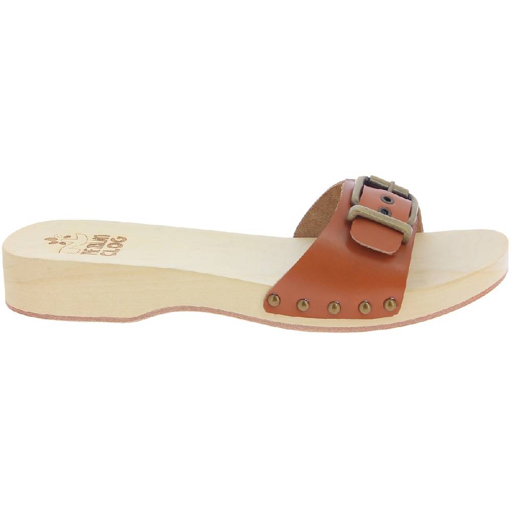 Lartigiano Del Cuoio Zoccoli in legno uomo con fascia regolabile in pelle color cuoio Fino Al -60%