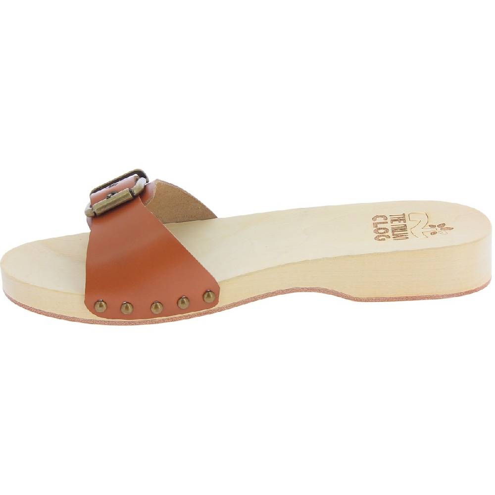 Lartigiano Del Cuoio Zoccoli in legno uomo con fascia regolabile in pelle color cuoio Fino Al -60%