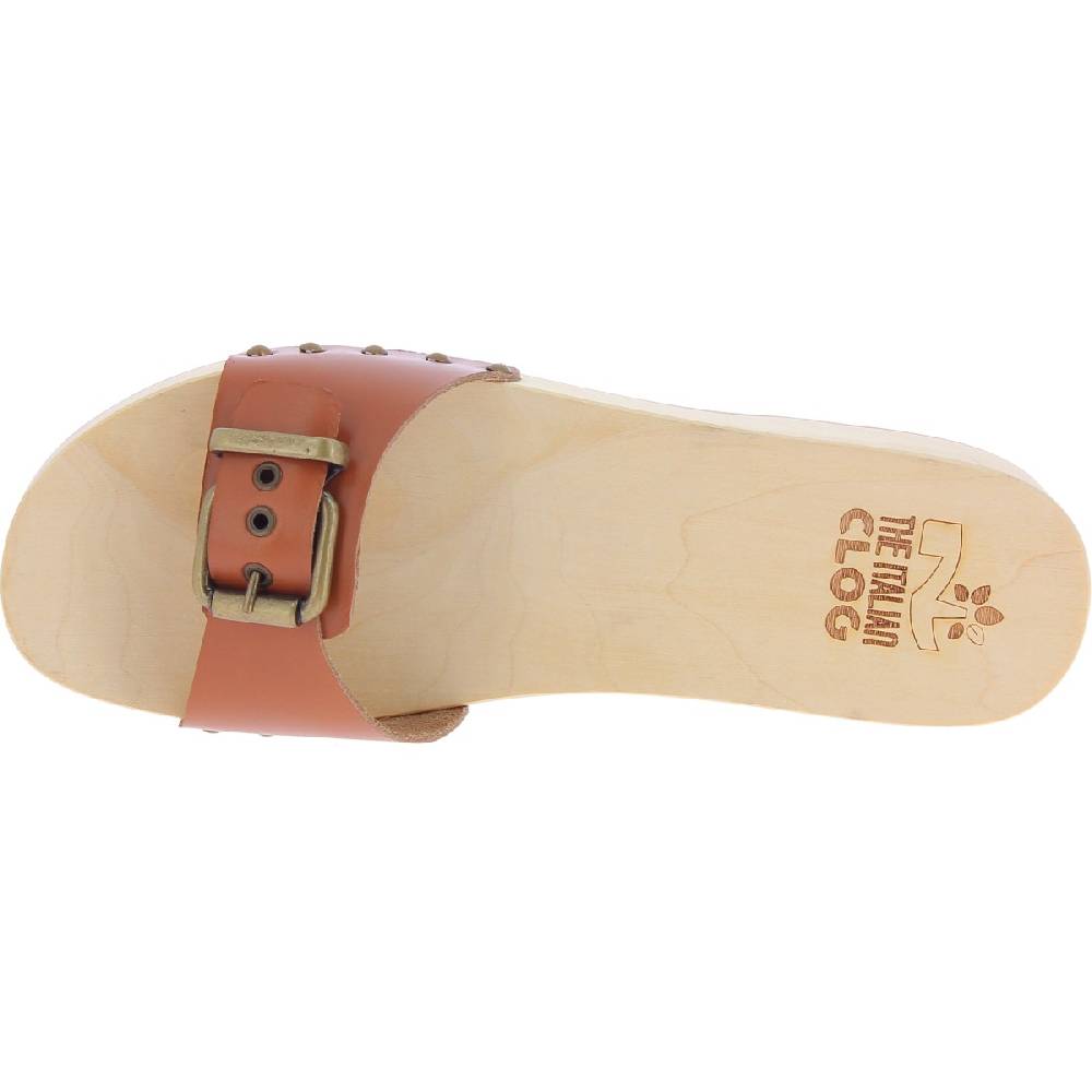 Lartigiano Del Cuoio Zoccoli in legno uomo con fascia regolabile in pelle color cuoio Fino Al -60%