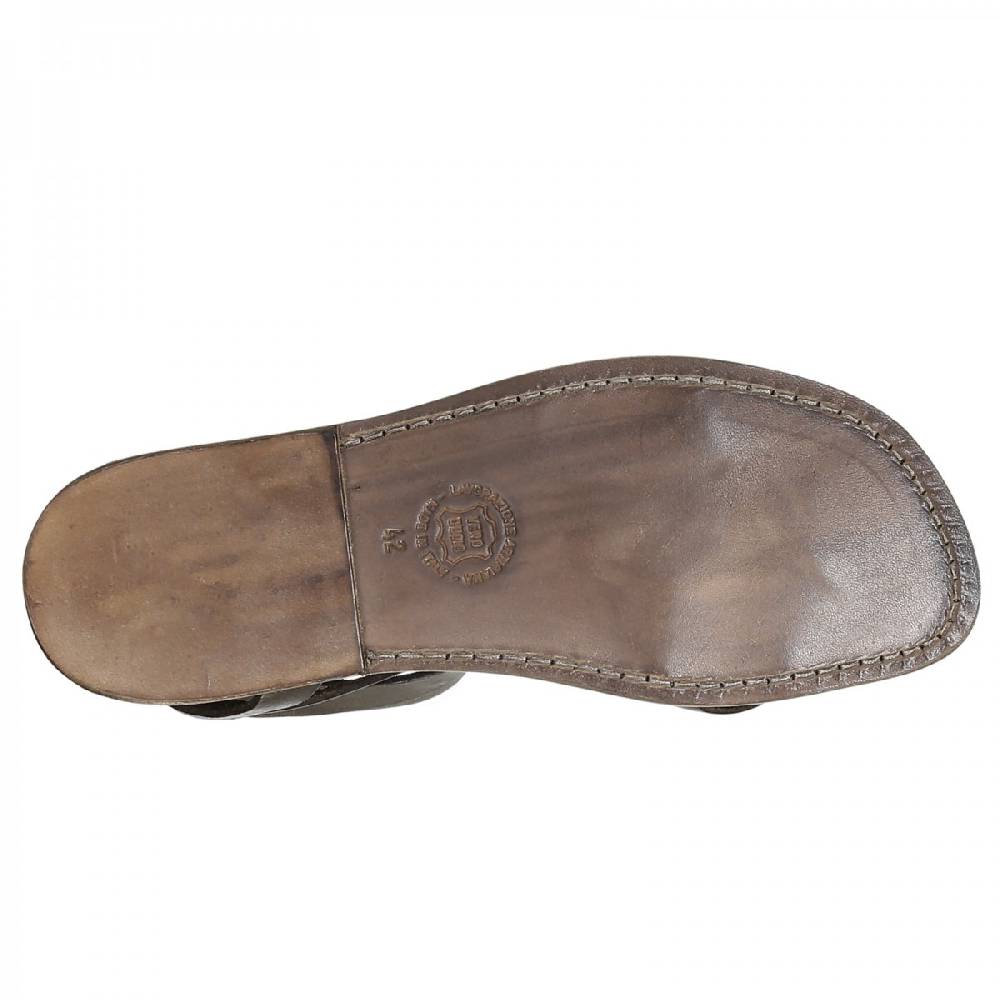 Lartigiano Del Cuoio Sandalo gladiatore uomo in pelle color fango Novità