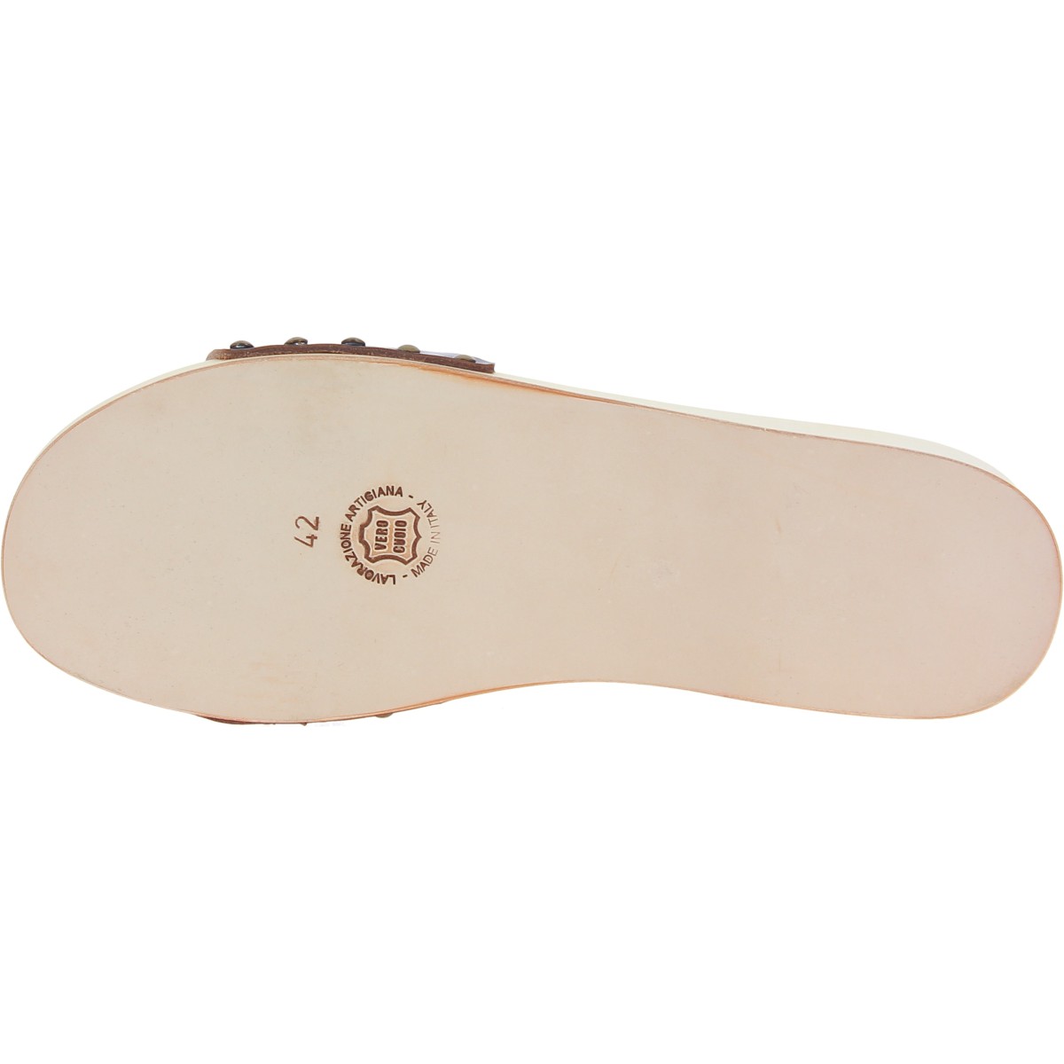 Lartigiano Del Cuoio Zoccoli in legno uomo con fascia regolabile in pelle marrone scuro Presa