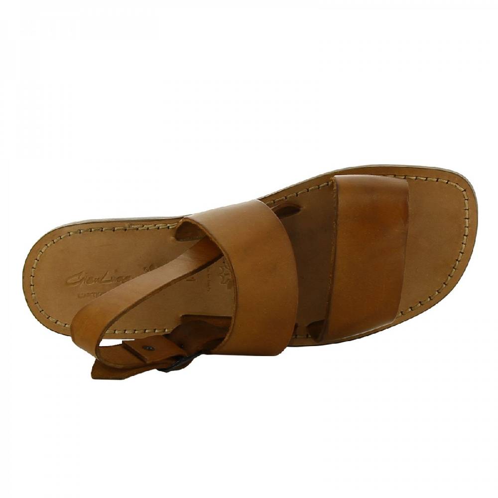 Lartigiano Del Cuoio Sandali francescani uomo in pelle color cuoio artigianali Economico