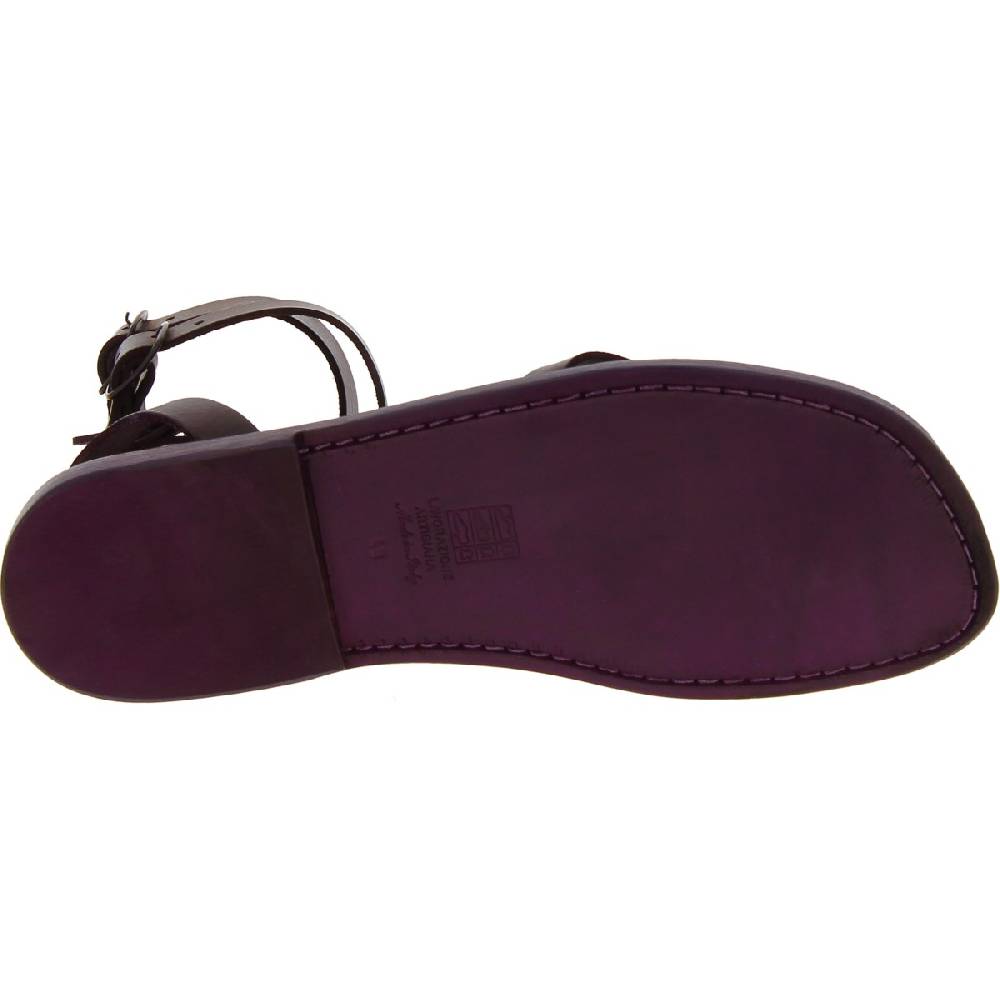 Lartigiano Del Cuoio Sandalo gladiatore uomo in pelle color prugna fatto a mano Online