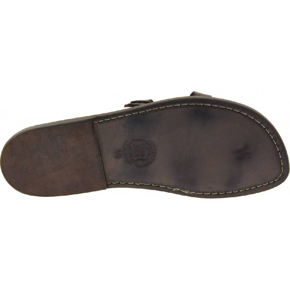 Lartigiano Del Cuoio Sandali uomo in cuoio artigianali in pelle color fango Outlet
