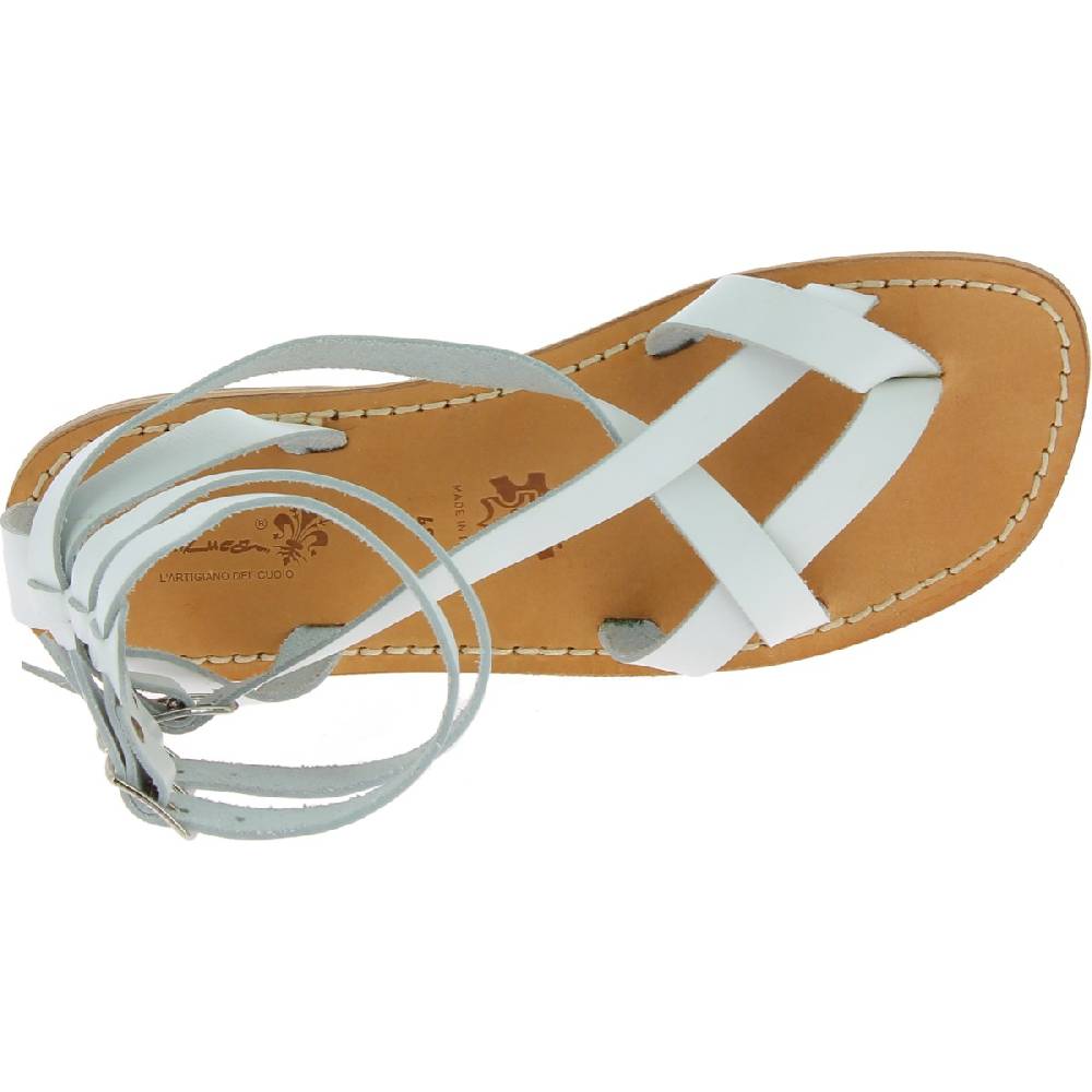 Lartigiano Del Cuoio Sandali gladiatore uomo in pelle bianca fatti a mano in Italia Offerta
