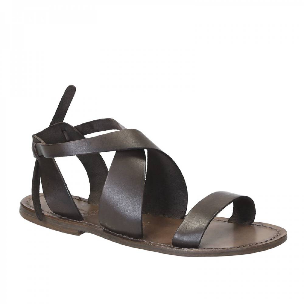 Lartigiano Del Cuoio Sandali donna fatti a mano in pelle color fango